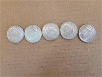 5 Silver Kennedy Half Dollars