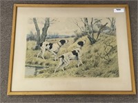 Pointer Dog Lithograph by G.F. Rotig