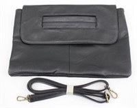 New Pleather Black Clutch Bag / Purse