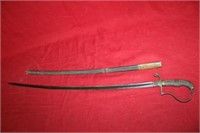 38" Civil War Era Cadet Sword w/ leather & metal