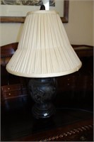 BRONZE GRECIAN URN STYLE TABLE LAMP