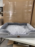 Large grey dog bed