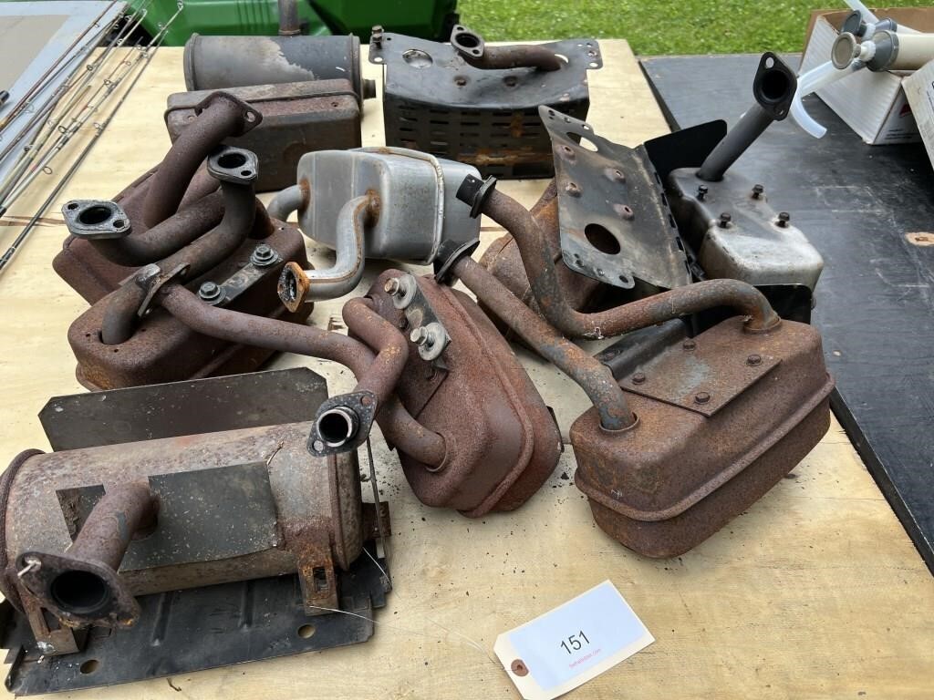 RECLAIMED LAWN MOWER MUFFLERS