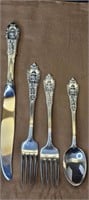 4pcs Setting Rose Point Wallace Sterling Silver
