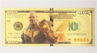 100 Usd Thanos 24k Gold Foil Bill