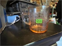 Cream Dove Pink Depression Glass Measuring Cup