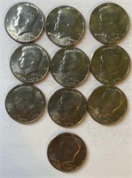 (10) 1976 Kennedy Half Dollars