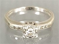 Vintage 14K gold & platinum diamond ring - 2.4