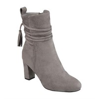 Journee Womens Heel Booties 8 1/2 Medium Gray $61