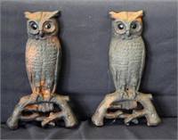 Pair of Owl-Shaped Andiron Ends