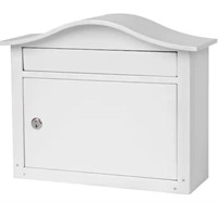 Saratoga White Steel Locking Wall Mount Mailbox