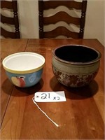 (1) Pottery Bowl, (1) Ceramic Bowl
