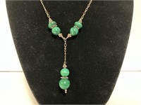 Sterling Malachite Necklace 17.7gr TW