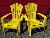 Pair of Yellow Resin Muskoka Chairs