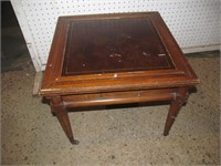 Small leather top table