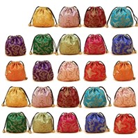 Elesa Miracle 24pcs Silk Brocade Jewelry Pouch Bag