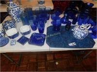 Cobalt Glassware and Home Décor Large Mix Lot