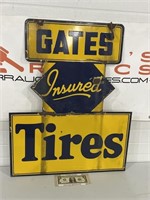 Double sided porcelain Gates Tires die cut
