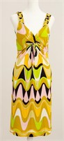 Emilio Pucci Silk Blend Multicolor Cocktail Dress