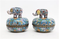 Two Chinese Cloisonne Music Box