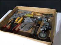 Flat of Tools-Pliers,Files,Square,Chalkline,Pipe