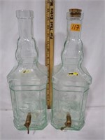 Pair glass decanters