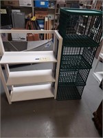 Plastic basket shelf unit and