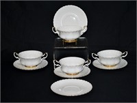 4 Sets Royal Albert Cream Soups & Underplates