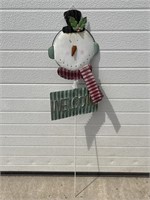 Welcome snowman lawn stake