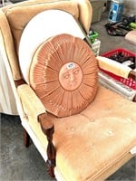 Vtg Arm Chair, Terra Cotta Sun & Mirror