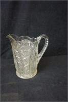Depression Glass Pitcher with Flowers
