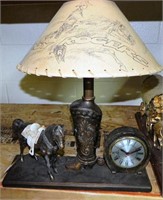 Vtg Sessions Horse/Boot/Horseshoe Clock Lamp