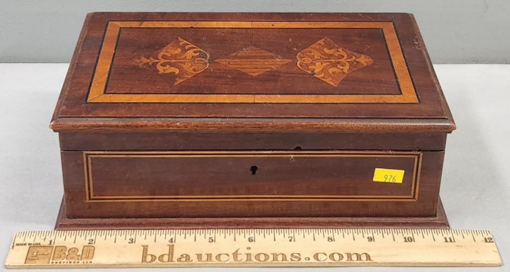 Antique Marquetry Inlaid Wood Box
