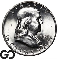 1957-D Franklin Half Dollar, Gem BU++ Blazer!