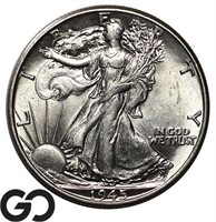 1945 Walking Liberty Half Dollar, Nice Choice BU++