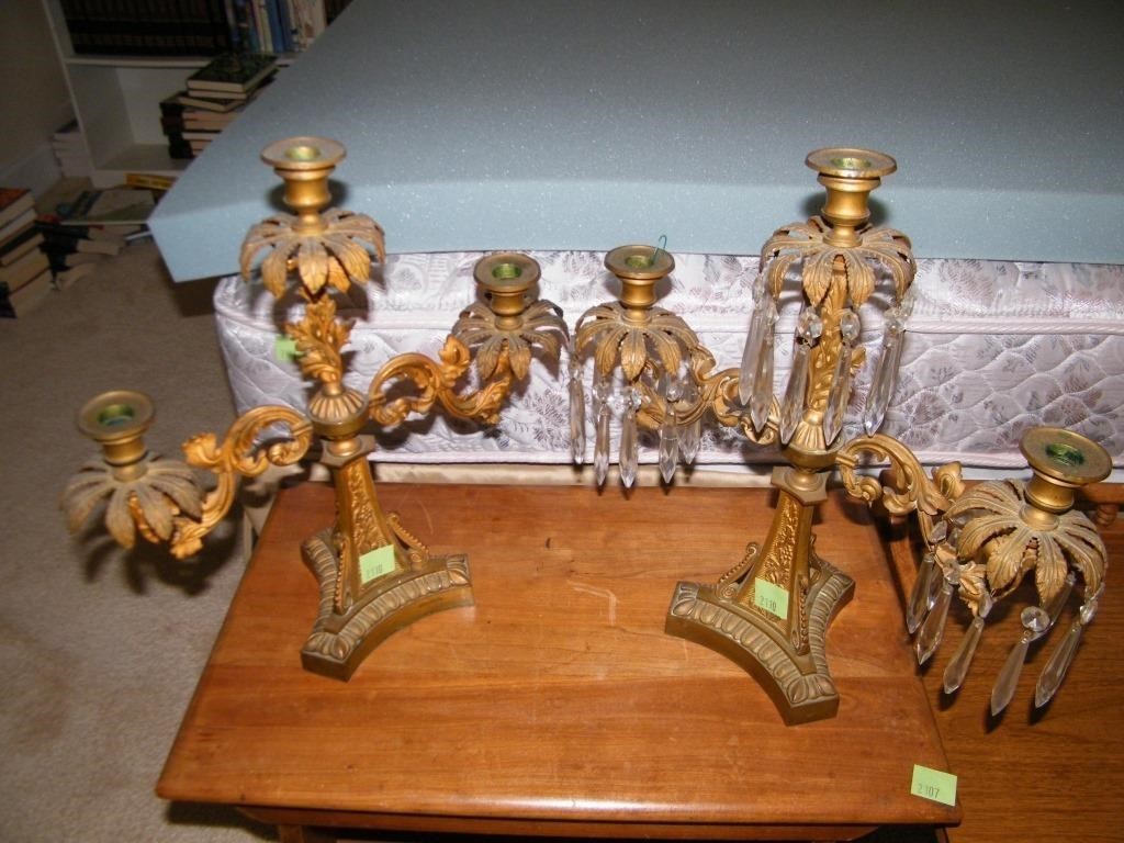 2 ANTIQUE CANDLELABRAS (VERY UNIQUE)