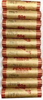 (10) Rolls 1940's Wheat Cent Penny Lot