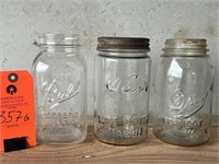 Assorted Clear Canning Jars Collectable
