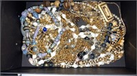Box of assorted costume jewelry necklaces