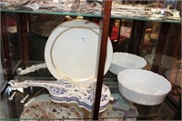 3pc Plates & Porcelain; 12.75" Lenox plate,