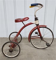 (I) Vintage Junior Red Metal Tricycle