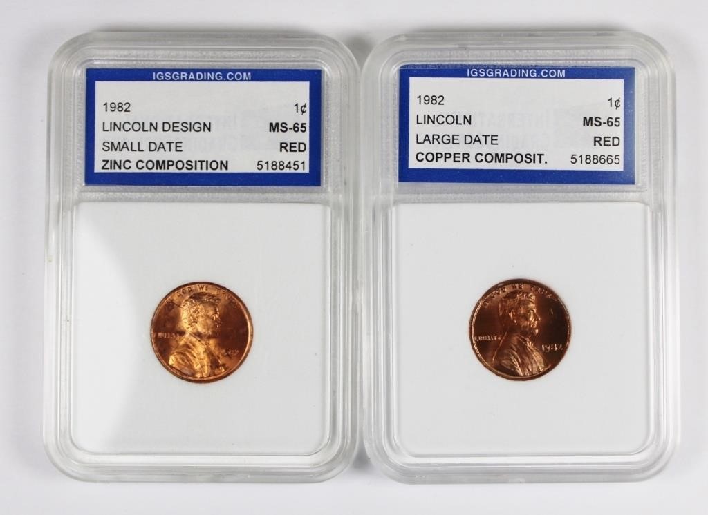 (2) 1982 LINCOLN CENTS