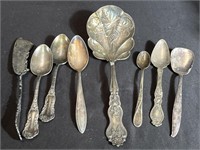 Lot of Silver plated spoons and butter knife