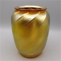 1920's Durand Iridescent Gold Vase repaired