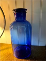 blue glass vase