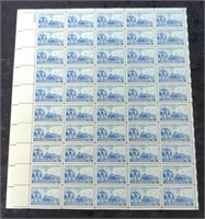 1952 AMERICAN AUTO ASSC 50TH 3 CENT STAMP SHEET