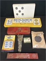 Gun cleaning kits, Benjamin air rifle box no air