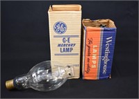 3 Large Base GE MERCURY LAMP Bulbs