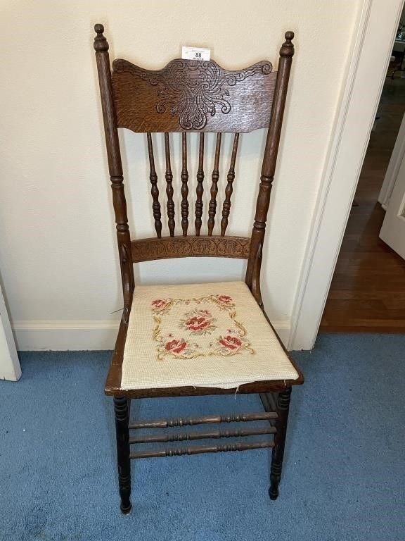 antique pressed back chair