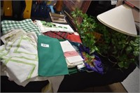 Large Assortment of Table Linens, Baskets +